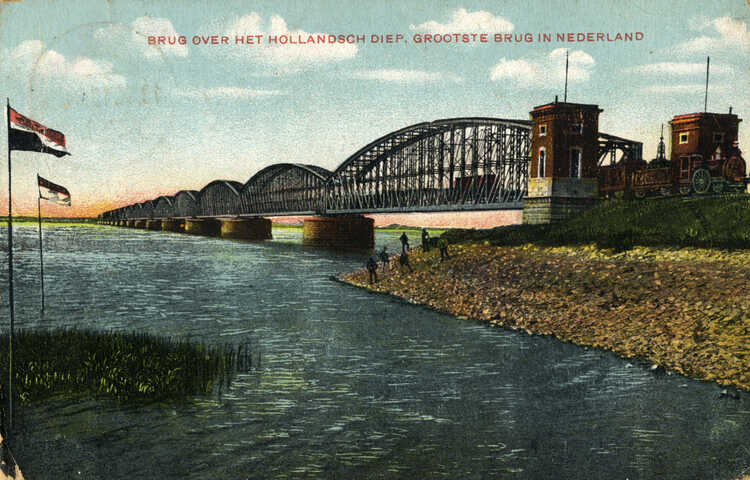 Spoorbrug over het Hollandsch Diep nabij Moerdijk (destijds grootste brug van Nederland) Regionaal Archief Dordrecht, 552_406032