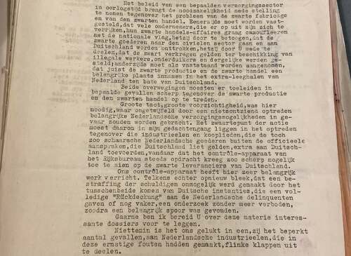 Een passage uit een nota van Barend van Spaendonck, 4 januari 1945. (Bron: Nationaal Archief, 1945)