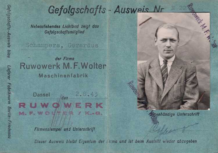 Ausweis Gerard Schampers - van Jeroen Koppes