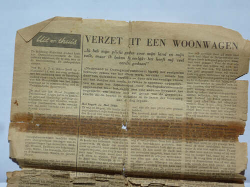 Het verhaal van Trien Semler werd onder de naam "Verzet uit een woonwagen" voor het eerst gepubliceerd door het Rijksinstituut voor Oorlogsdocumentatie, voorganger van het NIOD, in november 1946. (Bron: Particuliere collectie)