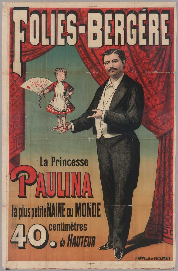 Affiche met Prinses Paulientje in het Folies Bergere. (Bron: Musee Carnavalet)