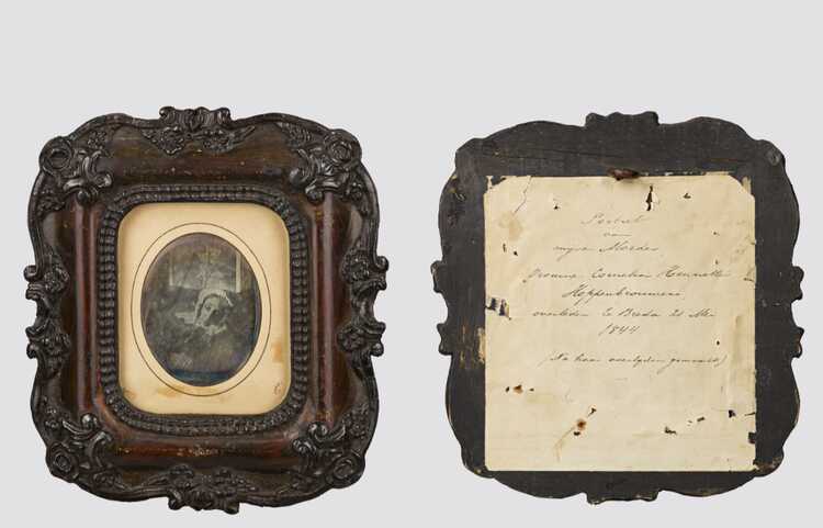 Post-mortemportret van Cornelia Hendrica Hoppenbrouwers, gemaakt door daguerreotypist M. Perin. (Foto: toegeschreven aan M. Perin, Stedelijk Museum Breda, 1844)